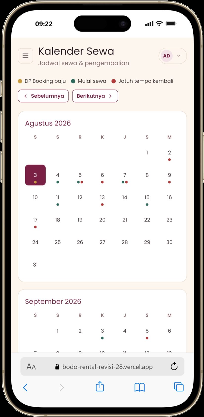 Kalender Mobile